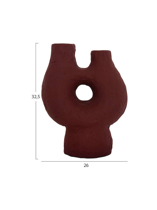 Decorative Ceramic Vases Orange Set 2 Pieces