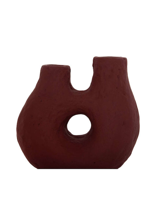 Decorative Ceramic Vases Orange Set 2 Pieces