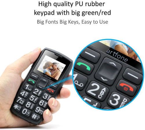 Artfone C1 Dual SIM Mobile Phone with Buttons (English Menu) Black
