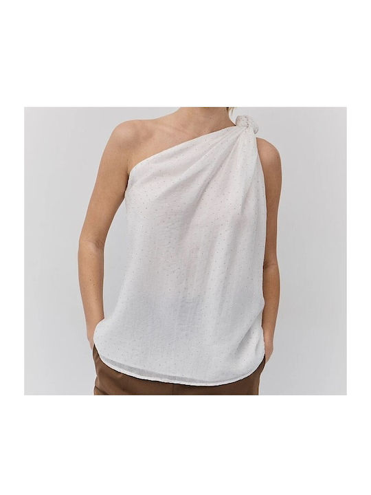 Bluză Damă Fără Mâneci Off-white