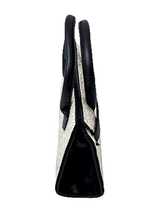 Leder Damen Schultertasche Schwarz