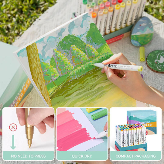 Arrtx Drawing Markers Set 60 Colours