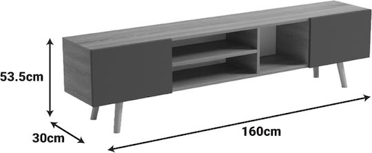 Елемент За Телевизор Osclo Антрацит М160xД30xВ53.5cm