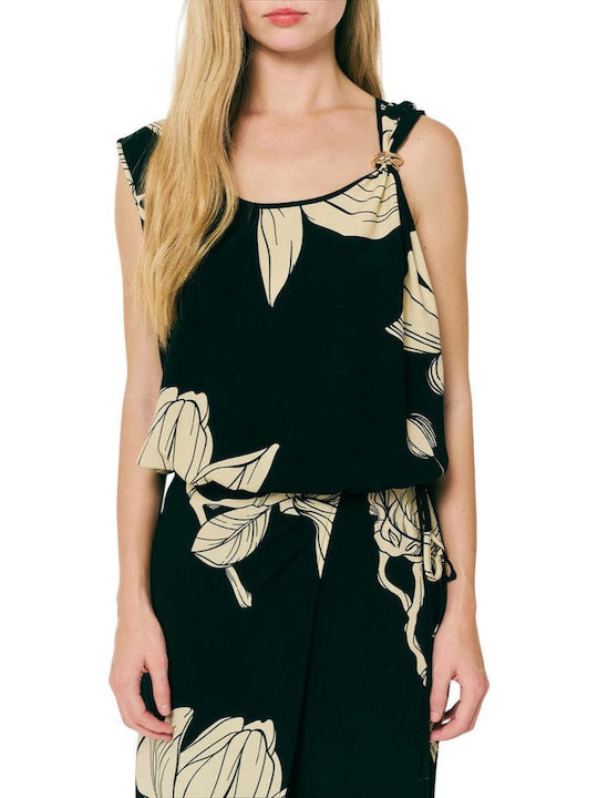 Γυναικείο Crop Top Αμάνικο Μαύρη