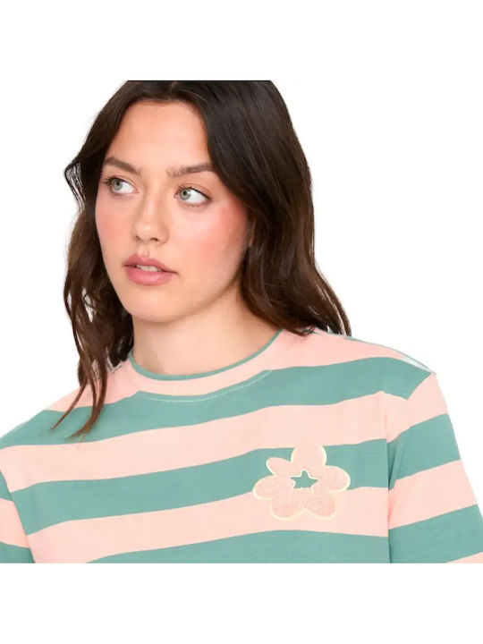Γυναικείο T-shirt Ριγέ Apricot Green