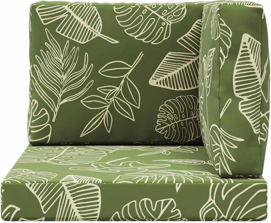 vidaXL Pernă De Canapea De Grădină Cu Spătar Verde 3 Buc 60x60 Cm