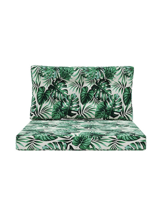 vidaXL Garden Chair Cushions with Backrest Green 2 Pieces 80x80cm