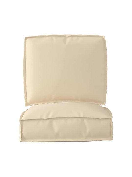 vidaXL Waterproof Bench Cushion for Pallet with Backrest Beige 2 Pieces 50x52cm Various Colors