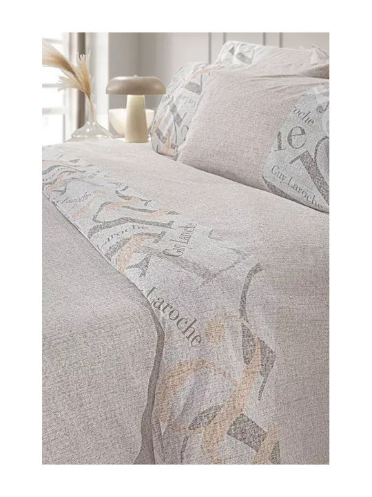 Guy Laroche Passport Bettlaken Set Für Einzelbett 170x200cm Beiges (4 Stück)