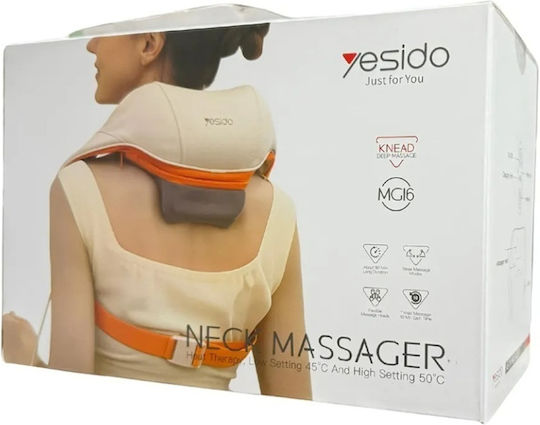 Yesido Dispozitiv Masaj Shiatsu pentru Gât cu Funcție de Încălzire Bej