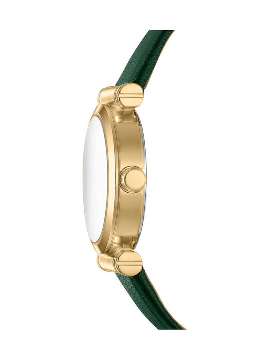 DKNY Womens Watch Battery with Green Leather Strap