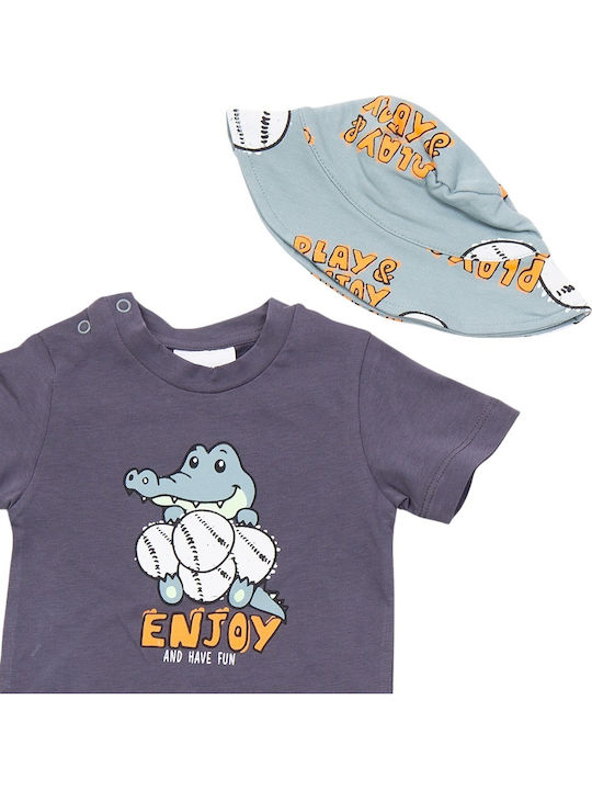 Kids Set with Shorts Summer 3 Pieces Gray