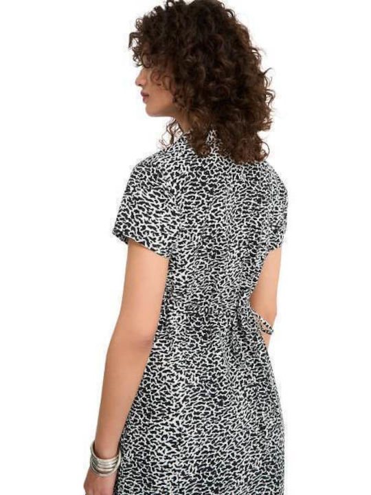 Summer Mini Shirt Dress Black/White Dress