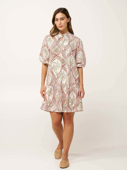Sommer Wickel Damenkleid Beige