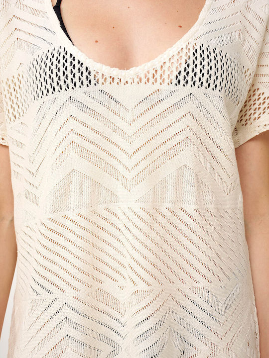 Vamp Vamp Damenbademode Kurzes Beiges Strandkleid