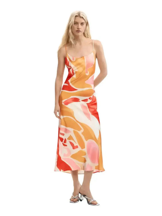 Sommer Maxi Wickel Damenkleid Orange