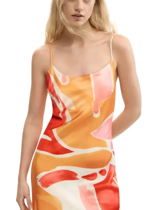 Sommer Maxi Wickel Damenkleid Orange