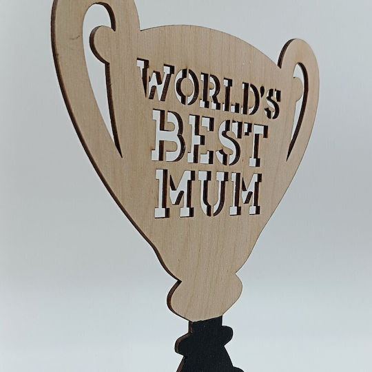 Ξύλινο Διακοσμητικό Δώρο Τρόπαιο “world’s Best Mum” Toxylo