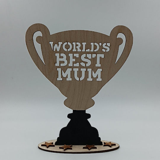 Ξύλινο Διακοσμητικό Δώρο Τρόπαιο “world’s Best Mum” Toxylo