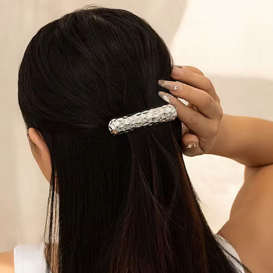 Sculptural Hair Bar Fantasy In Silver Stainless Steel