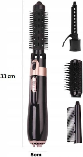 Uscător De Păr 4 În 1 Zola Uscare Îndreptare Ondulare Coafare Păr 550w 220v 4 Capete Interșanjabile 2 Trepte De Viteză Încălzire Rapidă Mâner Ergonomic 25 X 5 X 5 Cm Negru