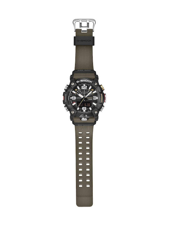 Casio Master G Mudmaster Digital Men's Watch Chronograph Battery with Brown Rubber Strap