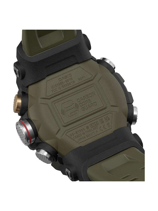 Casio Master G Mudmaster Digital Men's Watch Chronograph Battery with Brown Rubber Strap