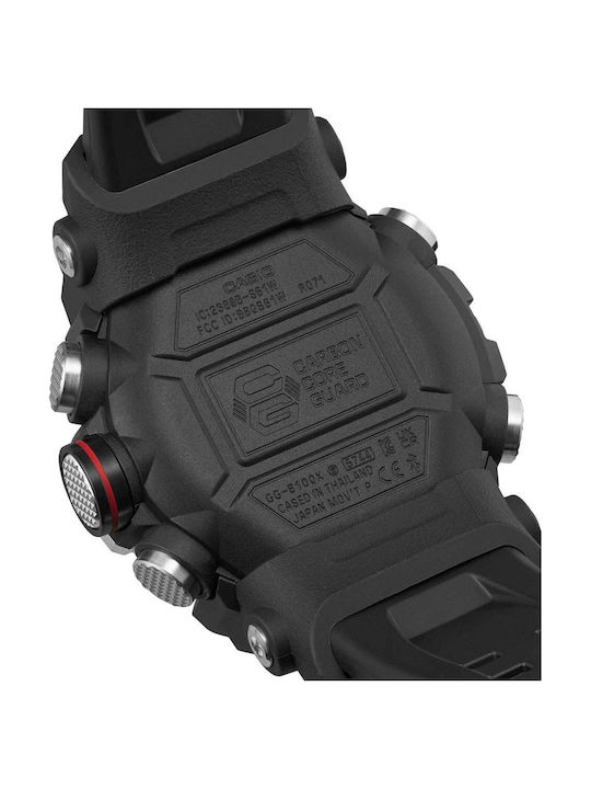 Casio Master G Mudmaster Digital Herrenuhr Chronograph Batterie mit Schwarz Gummi Armband