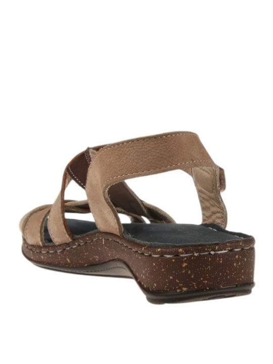 Sandale Casual Damă Din Piele Maro