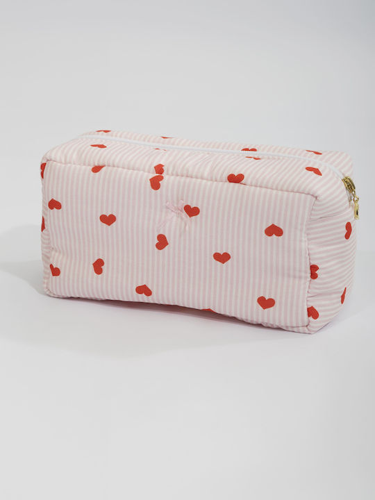 Harmony Neseser Din Bumbac Poplin Inimi & Dungi