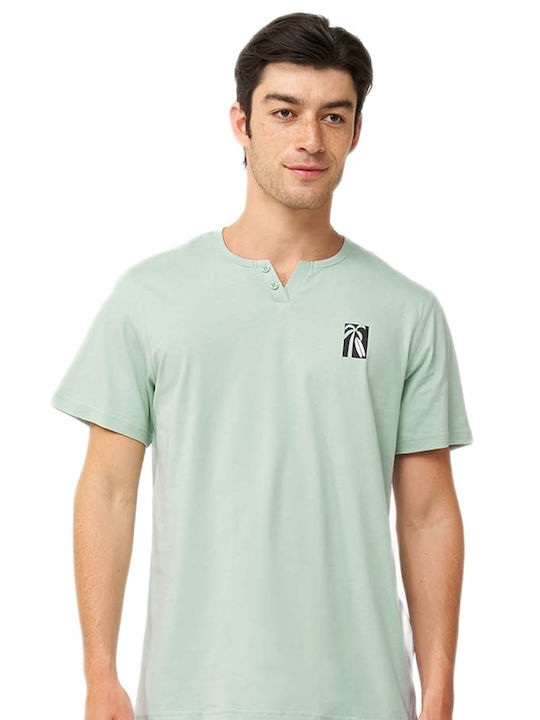 Vamp Summer Men's Cotton Pyjamas Green Surf