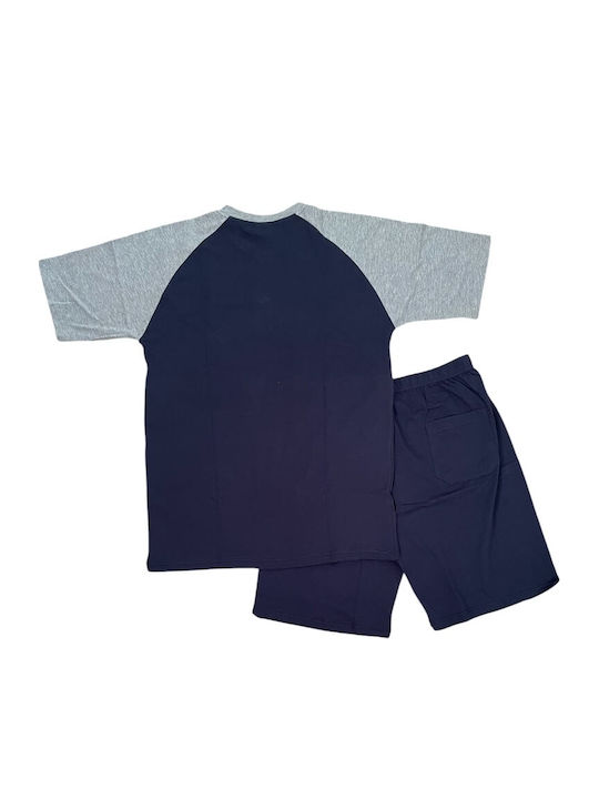 Enrico Coveri Sommer Herrenpyjama Bluse Enrico Coveri Blau-navy
