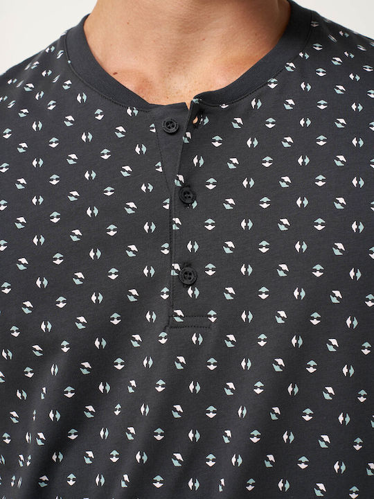 Vamp Summer Men's Cotton Pyjama Dark Gray