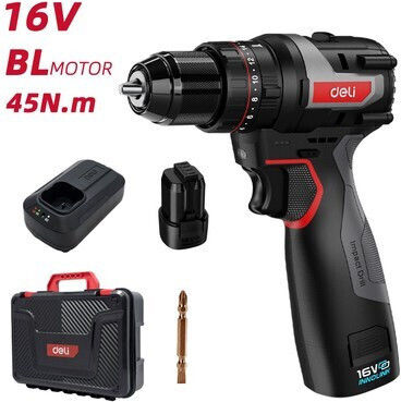 Deli DM128672 Percussive Drill Driver Battery Brushless 16V