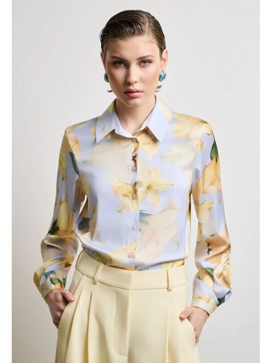 Long Sleeve Women's Satin Shirt