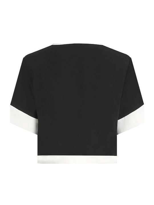 Long Sleeve Women's Shirt Black-Ecru