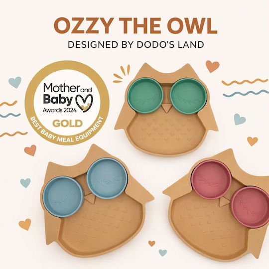 Dodo's Land Παιδικό Πιάτο Φαγητού από Σιλικόνη Μπλε