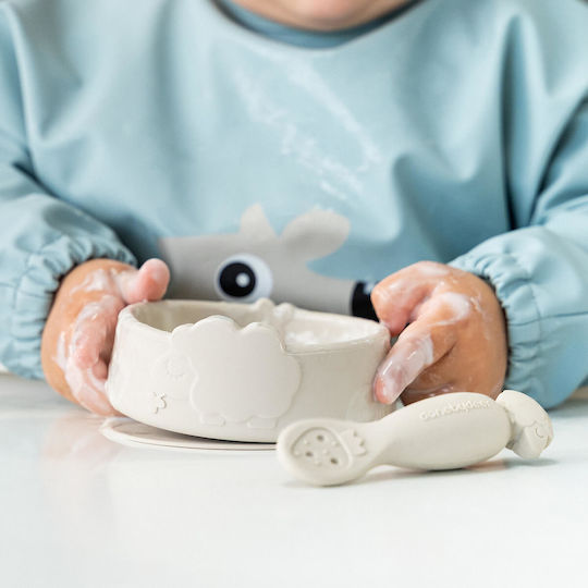 Done by Deer Silicone Feeding Set with Anti-Slip Base Beige 3pcs