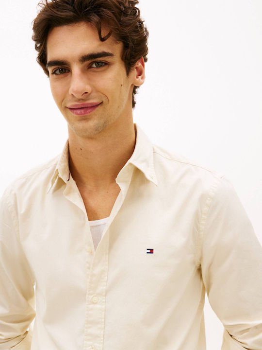 Long Sleeve Shirt in Regular Fit White Clay (Beige)