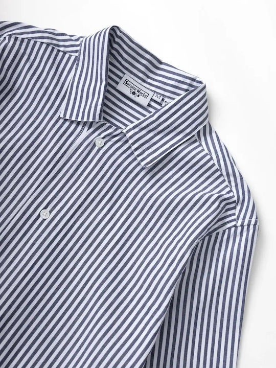 Long Sleeve Striped Shirt Royal