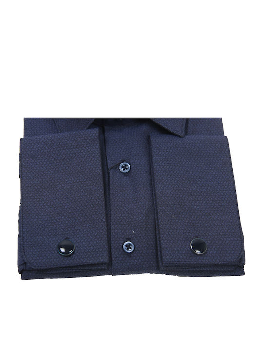 Langärmeliges Herrenhemd Blau