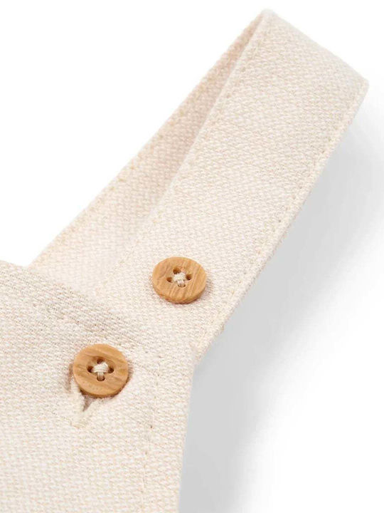 Kids Fabric Dungarees Sand