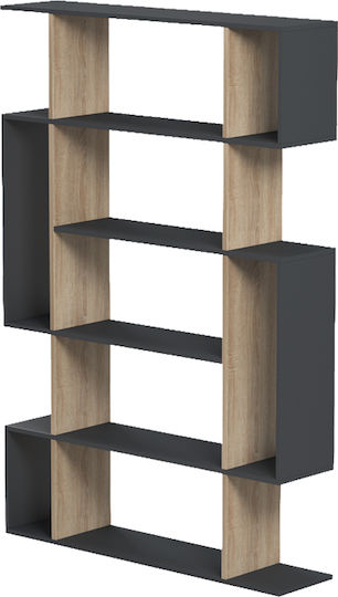 Bibliotecă Mito Antracit - Sonoma 108.5x25x161cm