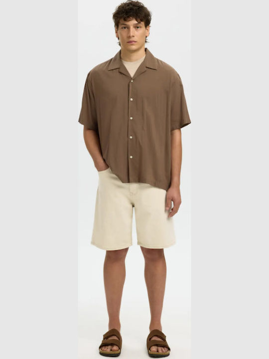 Herren Shorts Denim Ecru