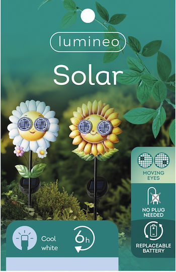 Lumineo Spiked Solar Light Flowerpot with Motion Sensor and Photocell 10.5x14x78cm