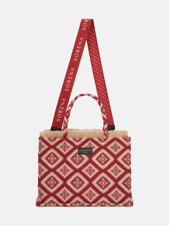 Kalokairaki Fabric Women's Tote Handbag Red