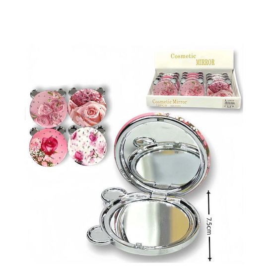 Makeup Mirror Purse Mirror 7.5cm Pink