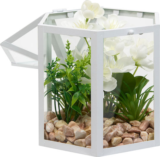 Τεχνητό Φυτό Γυάλα 16.5x14x23 A-s Fleur De Rose 214020 16.5x14x23 Γυάλινο