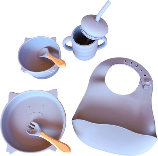 Malvys Set De Masă Din Silicon Albastru 5 Piese