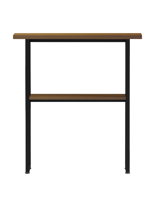 Solain Console Table from Wood & Metal Walnut-Black L79xW29xH85cm